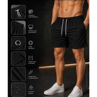 Combo Com 3 Bermudas Masculina Tactel Lisa Básica Esportiva Bermuda Adulto Bermuda Com Elastano