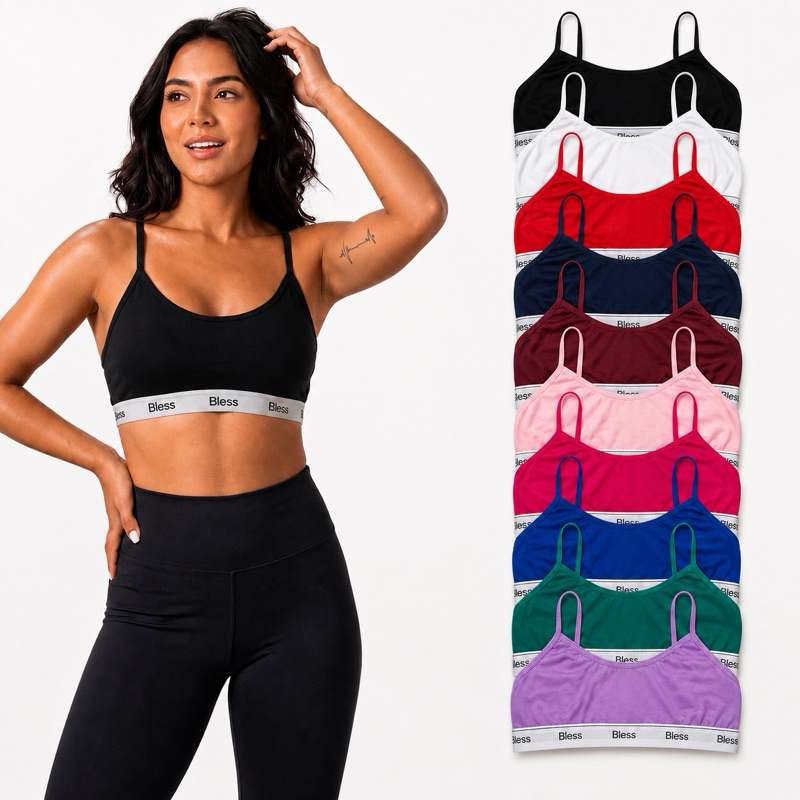 Kit 10 tops feminino sem bojo forrado top academia mulheres