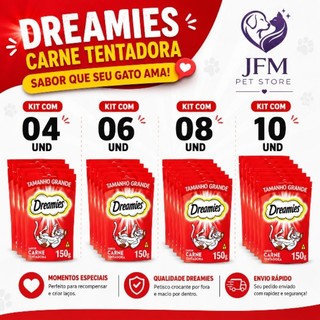 DREAMIES 150g  Petisco para gato sabor Carne  escolha seu kit