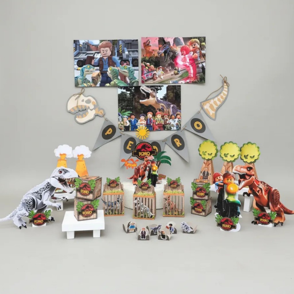 Festa Aniversário Dinossauro Lego | Só um Bolinho | Decoração | Lembrancinha | Personalizados | Topo de bolo | Lego