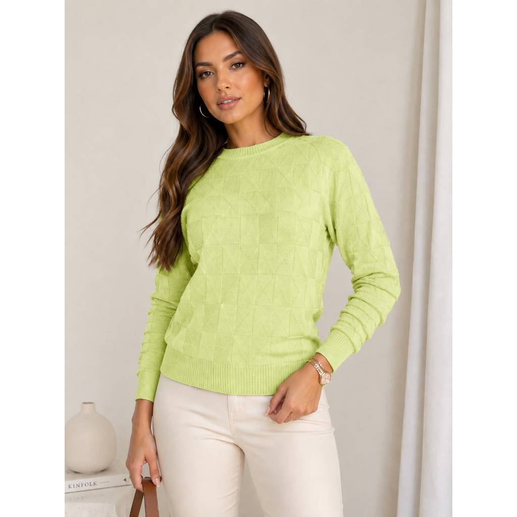 Blusa suéter tricot feminino trabalho ou casual tricô básico elegante