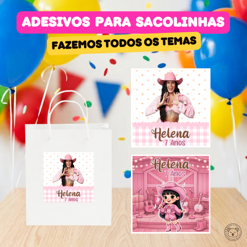ENVIO RÁPIDO Adesivo Rótulo Personalizado para Sacolinha Ana Castela | Aniversário, Festa, Lembrancinhas, Mimos