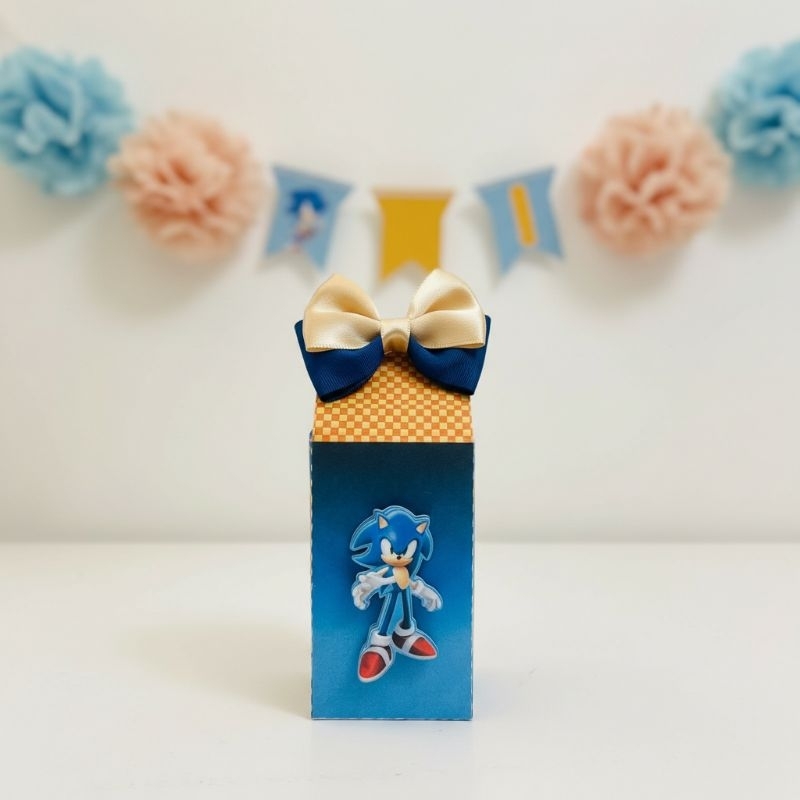 Envio rápido • Kit caixa milk tema Sonic menino | pegue e monte | lembrancinha aniversário infantil personalizado