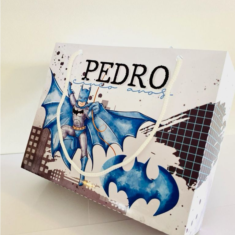 Sacolinha Batman | Lembrancinha Personalizada | Aniversário | Pegue e monte | Kit Sacolinhas Batman Personalizadas