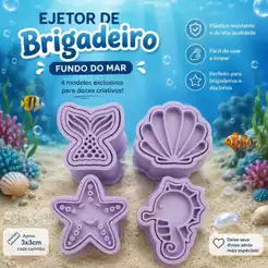 Ejetor de Brigadeiro Fundo do Mar | Moldes para Doces | Individual ou Kit