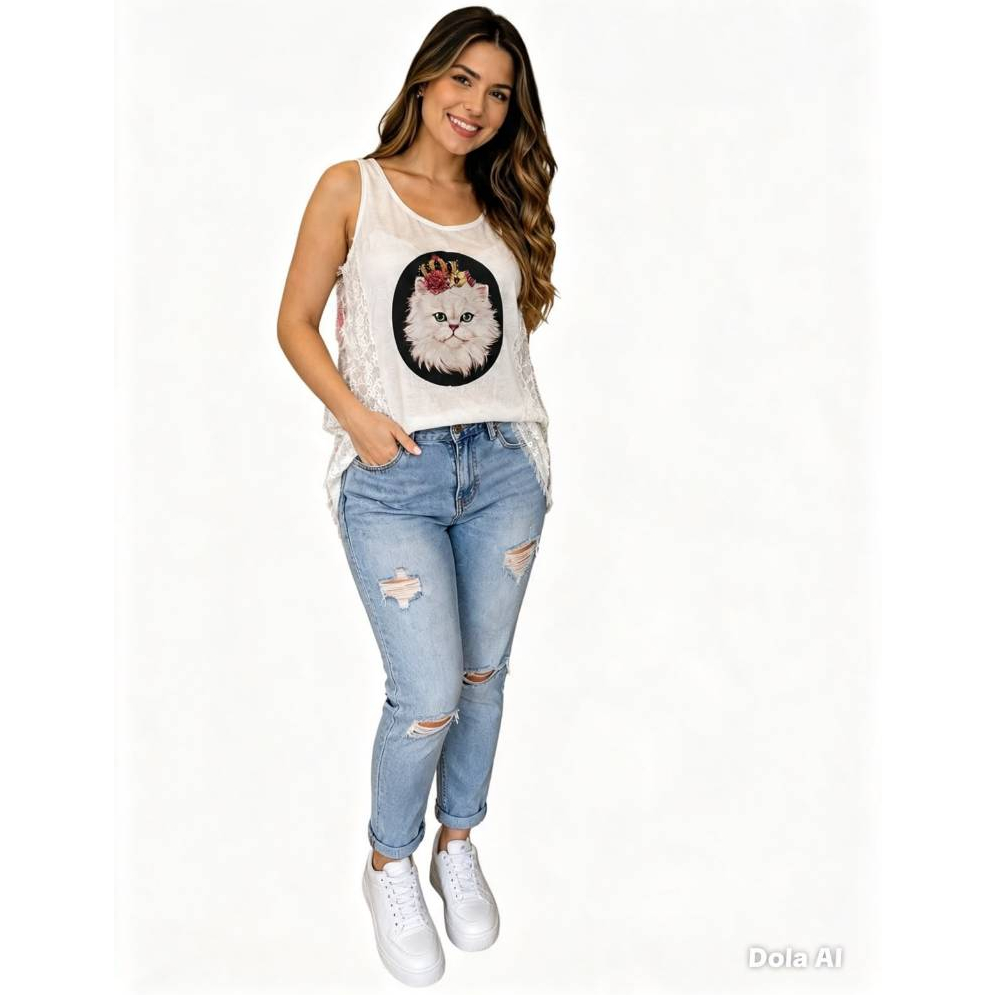 Blusa Regata Feminina Estampada Alcinha Soltinha Moda  Jovem Verão Leve Fresquinha alça larga