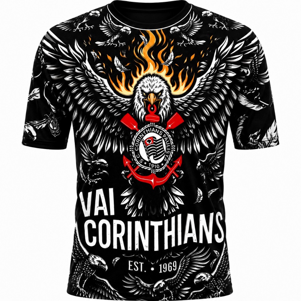 Camisa Torcida Futebol Peita do Timão Gaviões da Fiel Masculina
