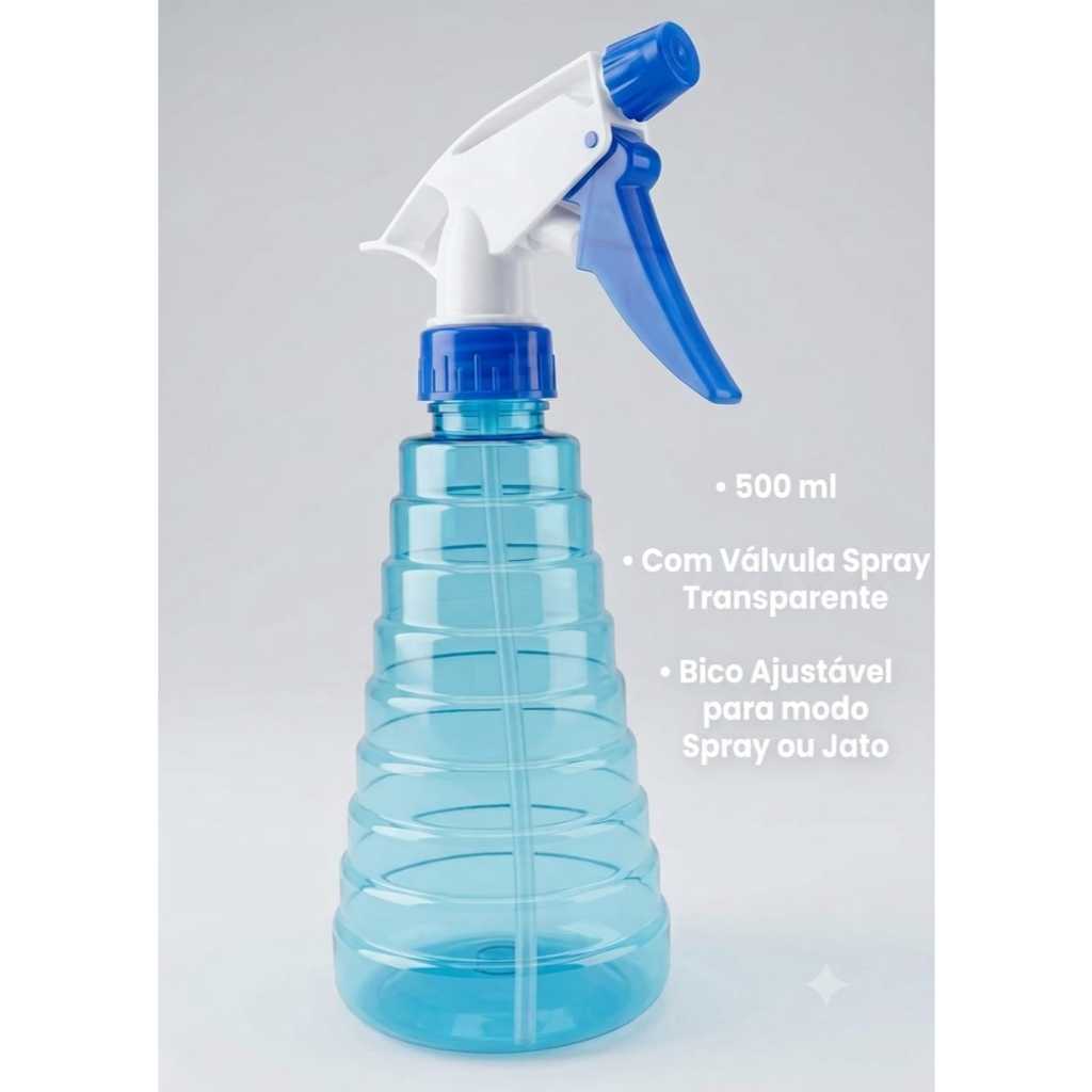 Borrifador De Plástico 500ml Multiuso Com Válvula Gatilho Regulável Pulverizador Plantas Barbearia Utilidade Doméstica