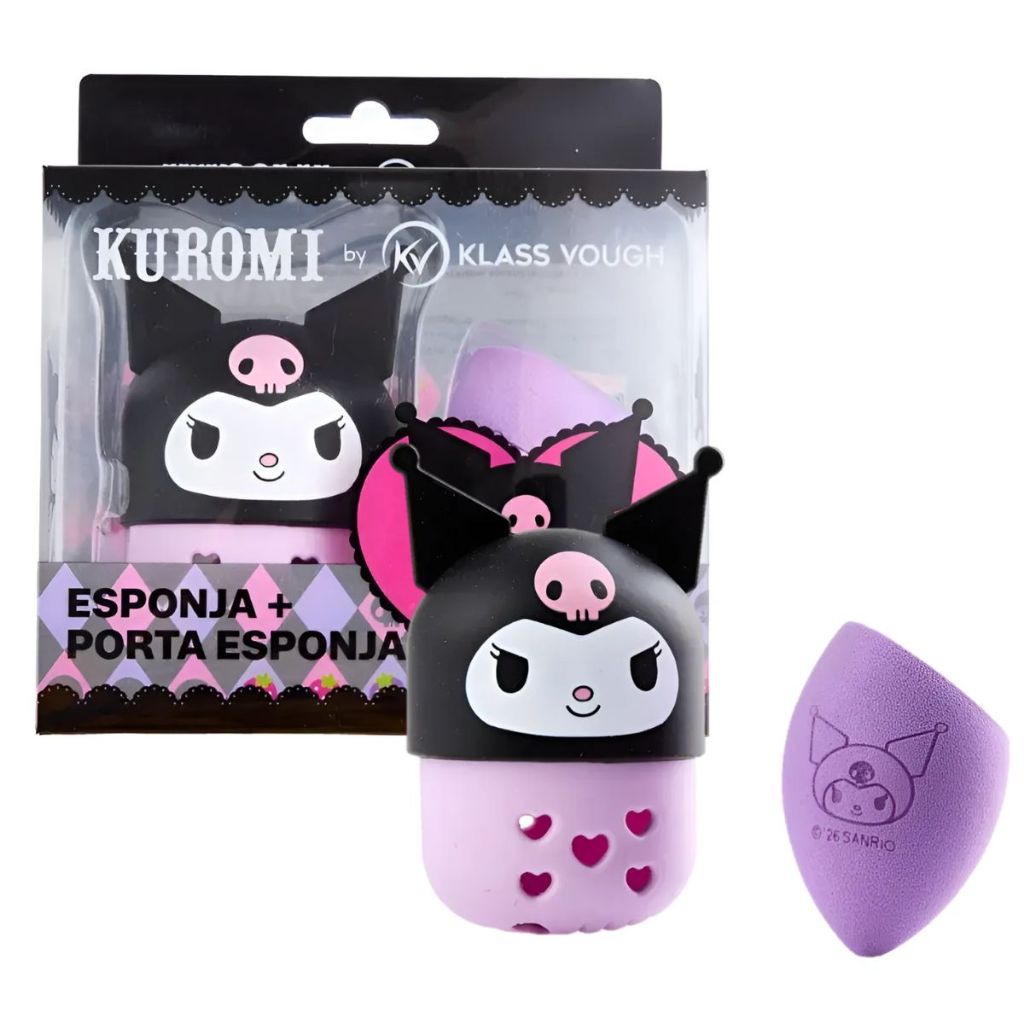 Esponja Gota Kuromi com Case Suporte para Base e Corretivo Klass Vough