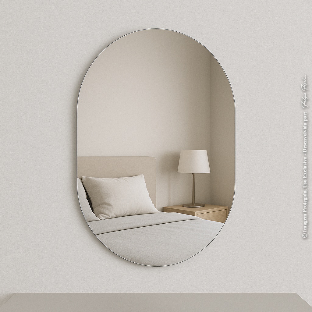 Espelho Oval Com LED 80x50cm Decorativo para Banheiro Quarto Sala · foto 2