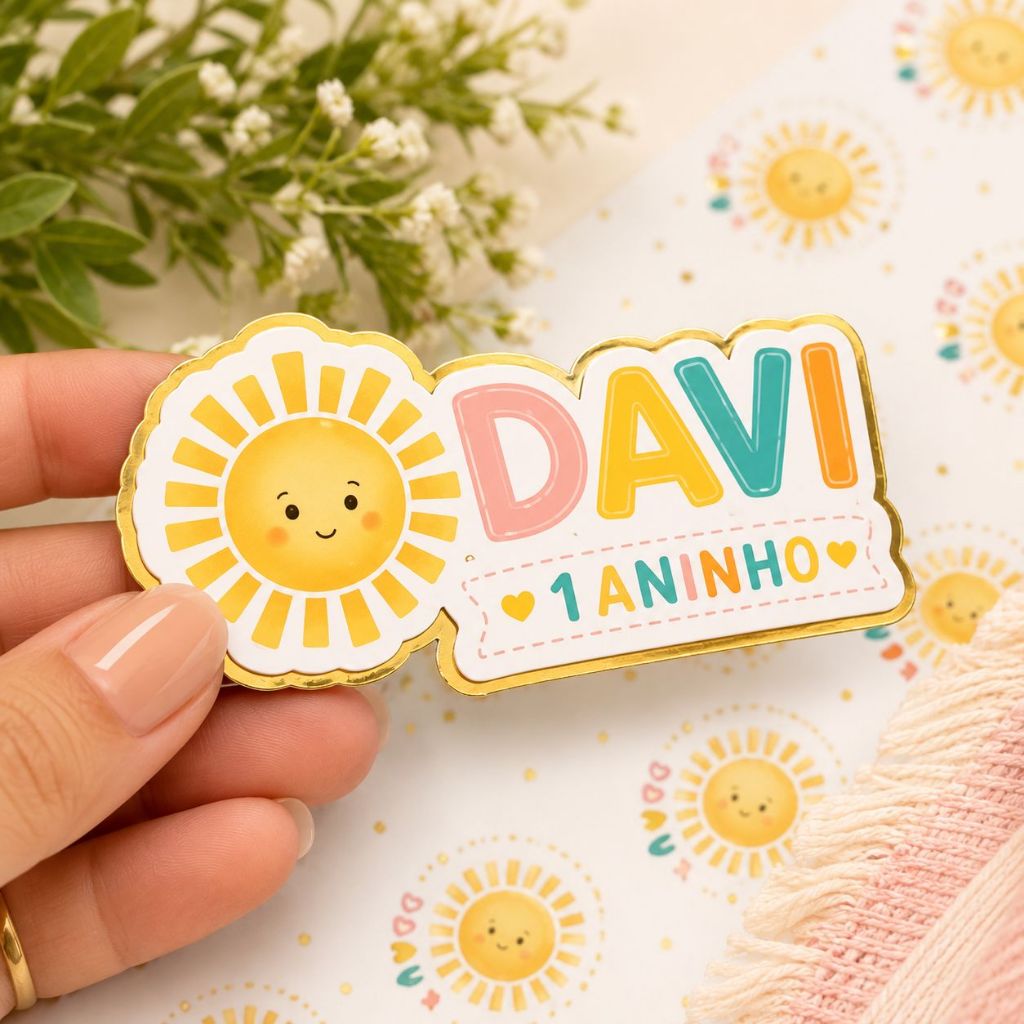Aplique Nome 3D Personalizado para Lembrancinhas – Festa Infantil – Lamicote Dourado ou Prata