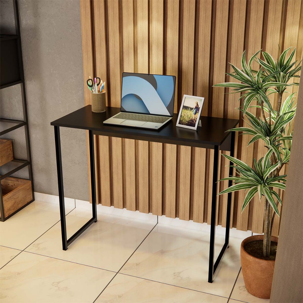 Escrivaninha Industrial Mesa Para Computador Home Office Notebook Estudo Trabalho Quarto Minimalista