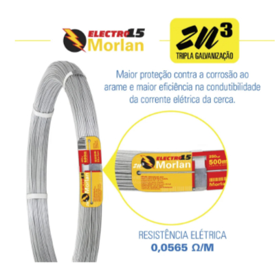 Arame Morlan para Cerca Elétrica Electro Fio 15 500m