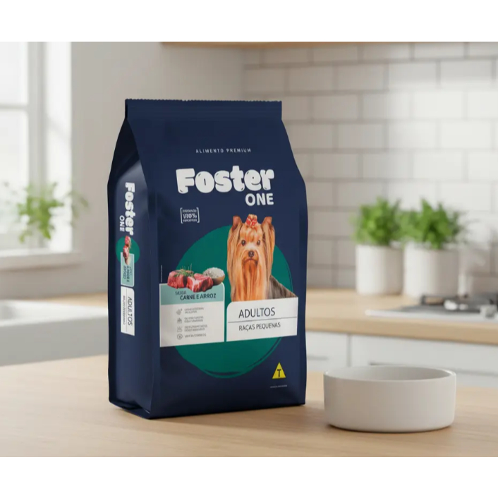 Ração Foster One Carne Arroz Raças Pequenas 10,1Kg