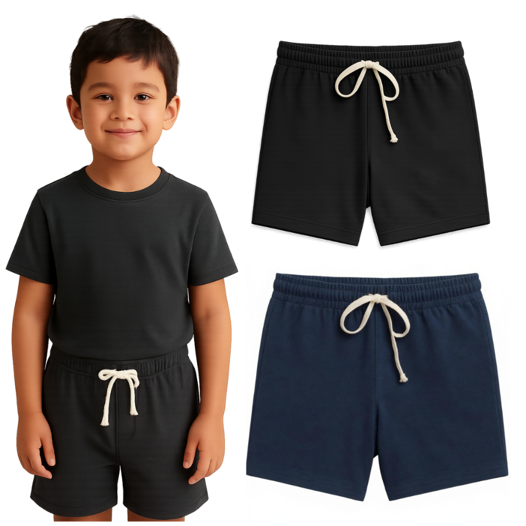 kit sortido 3 shorts infantil menino estampado moletinho 1 ao 10 Moda Verão Masculina Casual