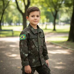 Fantasia Farda Infantil 10 Anos Exército Brasileiro Mod.novo