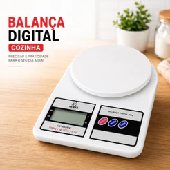 Balança Digital Precisão Eletrônica 10kg Branca Multifuncional Culinária Fitness Viagem Cozinha Mesa