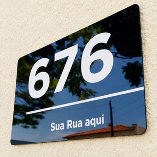 Placa Endereço Número e Rua Residencial Personalizada Em Acrílico
