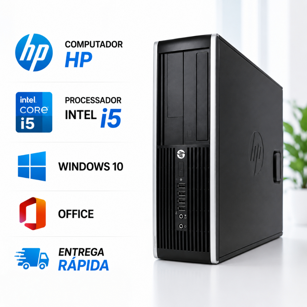 Computador HP Intel Core i5 4GB 8GB HD 250GB SSD 120GB Windows com ou sem Monitor