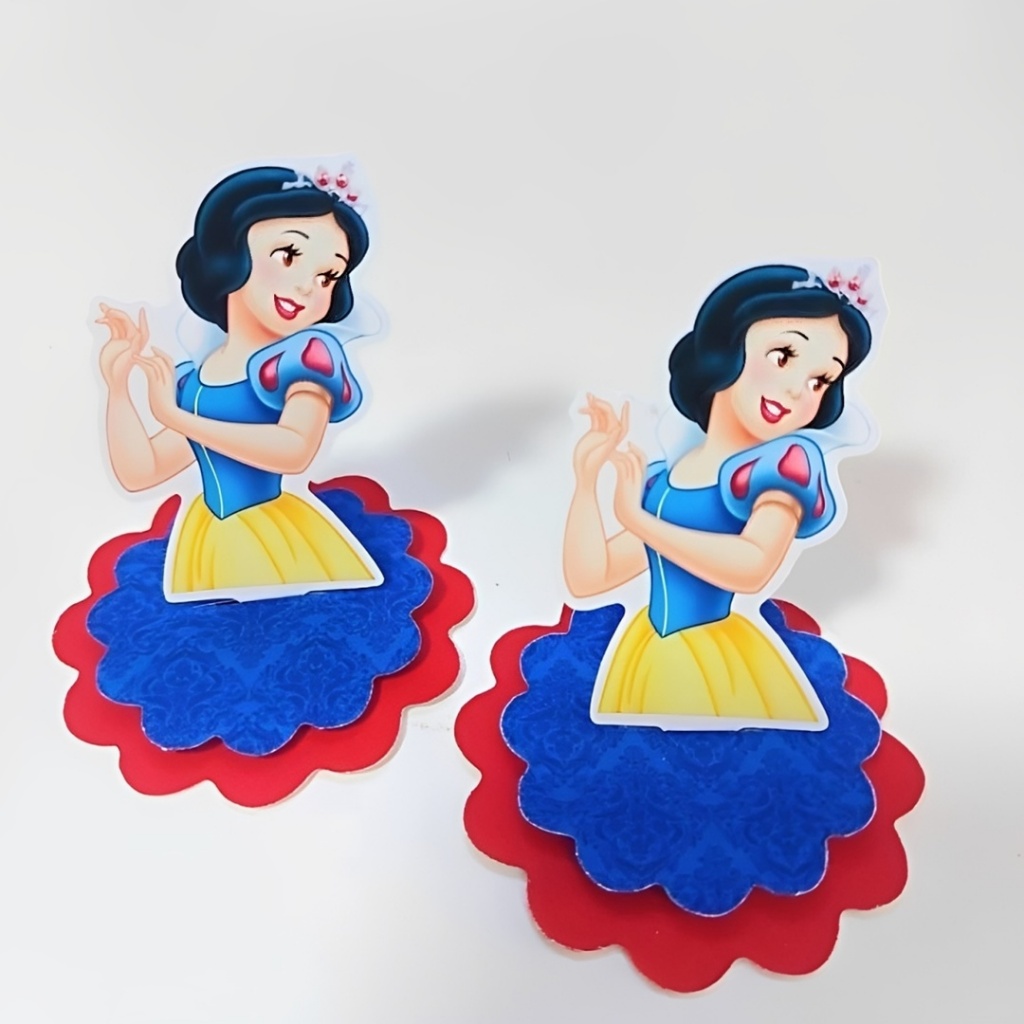 Apliques em Pé 3D Personalizado Branca de Neve Lembrancinhas para Festa Infantil