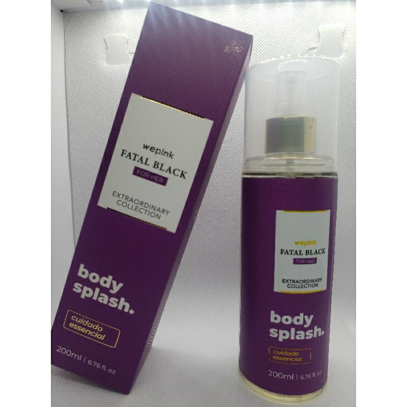 Desodorante Colônia Body Splash Fatal Black For Her 200ml - Frutado Floral Oriental, Longa Duração
