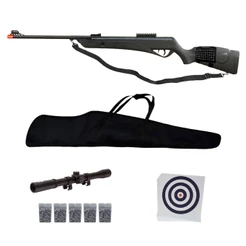 Carabina de Pressão AG15 Mola Preta 5.5mm - CBC + Kit Completo
