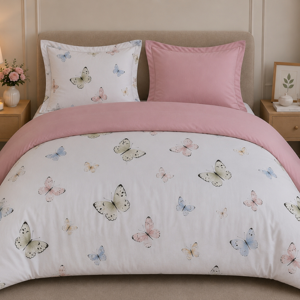 Edredom e Lençol com elástico 100% Algodão Macio Aconchegante Roupa de Cama Casal Queen
