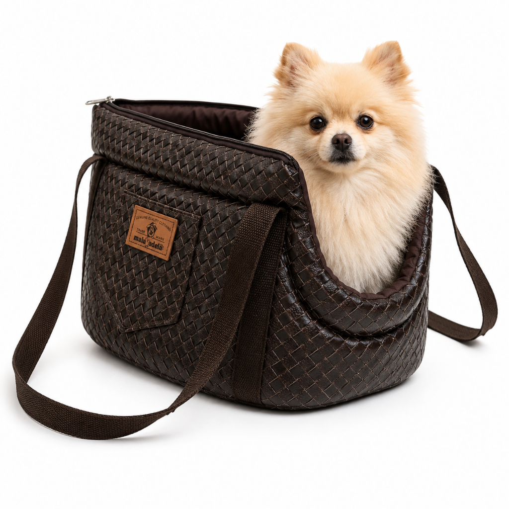 Bolsa de Transporte Pet Luxo Courino Premium Cães e Gatos Tamanhos P e G Zíper e Guia de Segurança