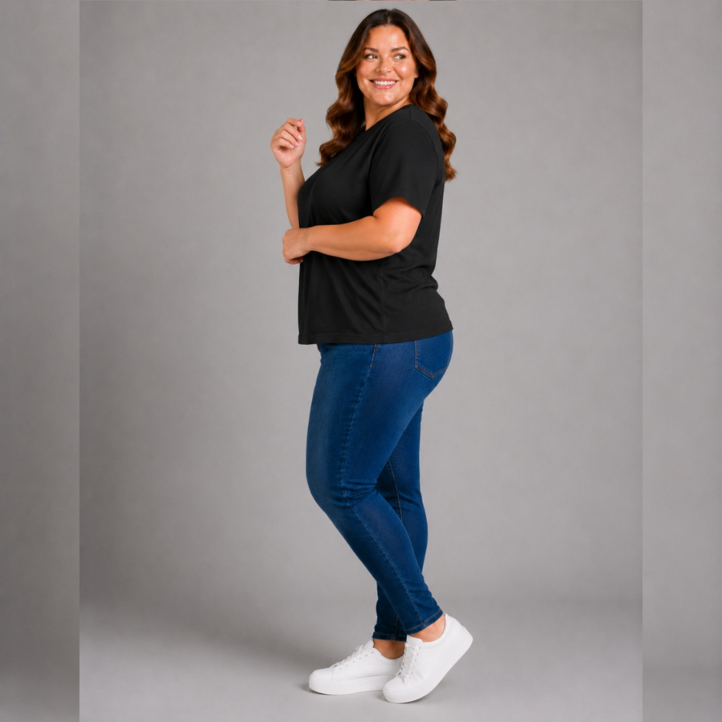 Conjunto 2 Blusa Plus Size Feminina Basica Lisa Algodão Confortavél — imagem 2 de 2