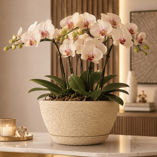 Vaso decorativo para Planta e flor Texturizado Tipo Bacia 26cm em polietileno para casa s…