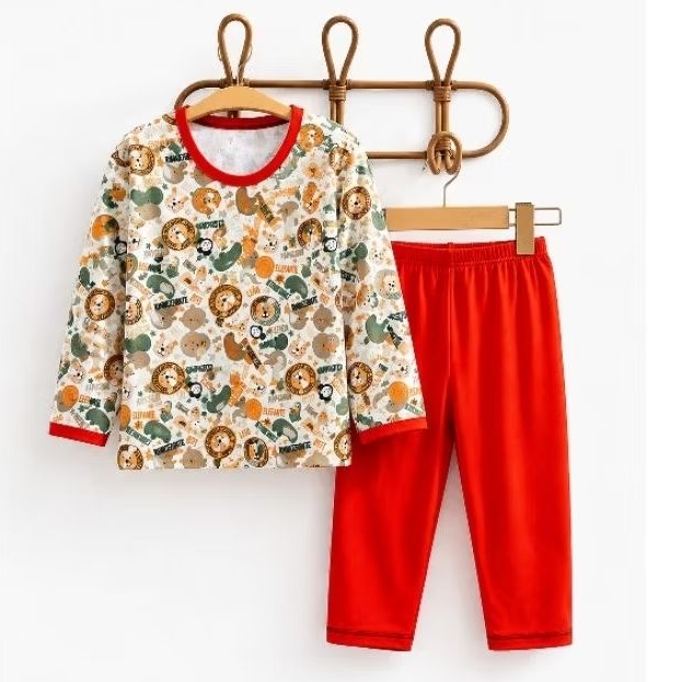 Pijama infantil Premium Masculino de infantil de manga longa e calça de malha fria que não irrita a pele da criança.