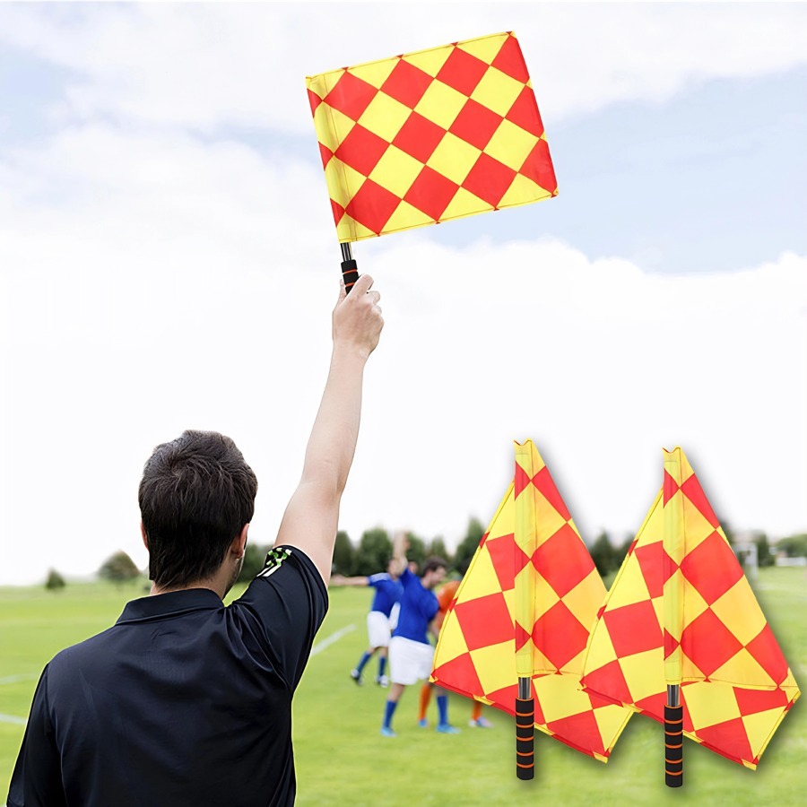 Bandeira Xadrez Auxiliar Juiz Bandeirinha futebol Kit Com 2 Unidades