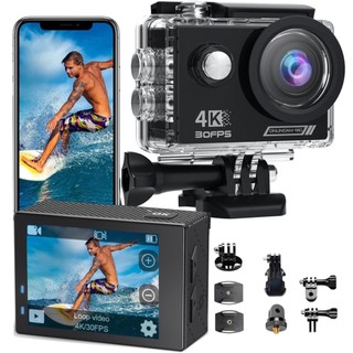 SJCAM SJ4000 Air Câmera de Ação 4K/30fps Ultra HD 16MP Tela de 2.0" Bateria de 900mAh para Ciclismo Mergulho e Vlogs