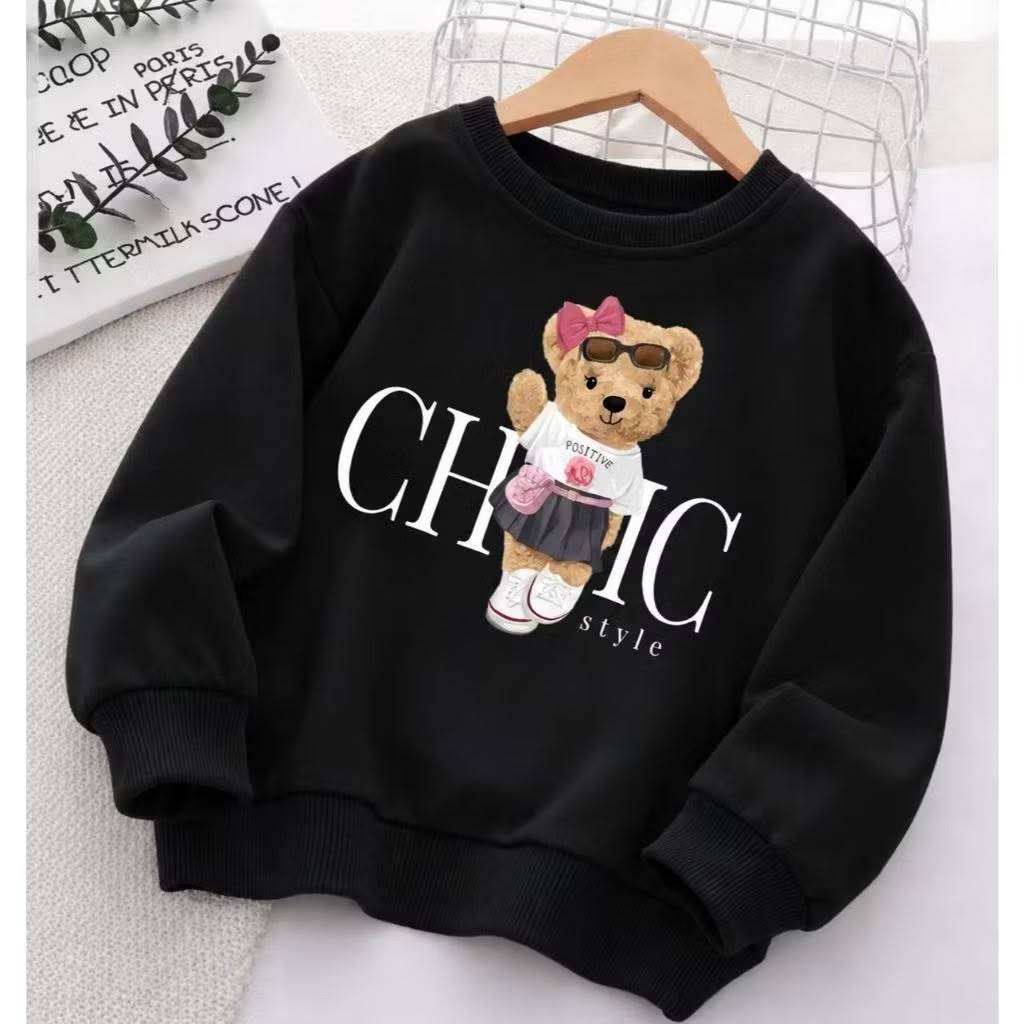 blusa de frio urso fofo menina 2 ao 16