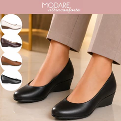 Sapato Modare Ultraconforto Boneca Scarpin Anabela 7014.200