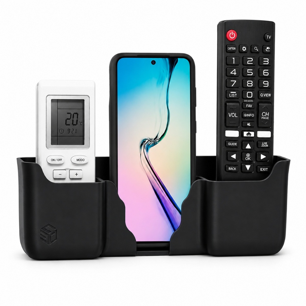 Suporte De Parede Porta Celular E Controle Remoto Universal ar tv ventilador Casa Quarto Sala Pc Concept 3D Print C3D