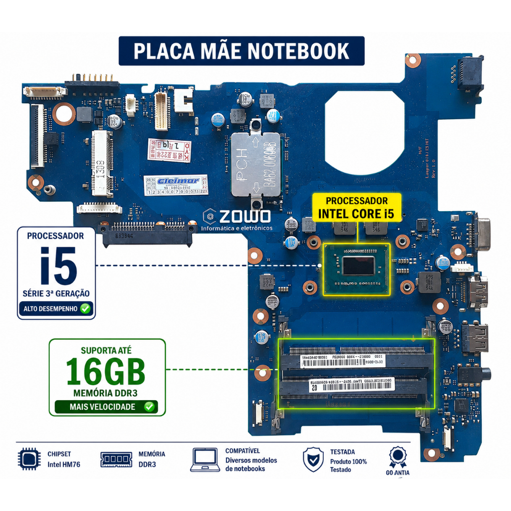 Placa Mãe Samsung NP270E4E NP270E5E NP275E4E Core i5 BA41-02206A BA92-13706B DDR