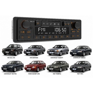 Rádio Automotivo Retrô Anos 80 / 90 padrão 1Din