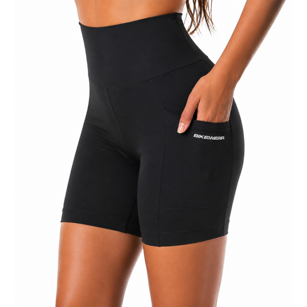 Short Suplex Compressão Feminino Com Bolso para Celular para corrida e caminhada Academia Dia a Dia Atividade Fisica
