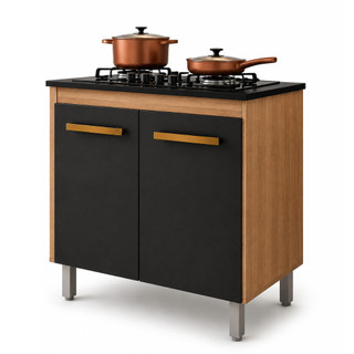 Balcão Para Cozinha Cooktop 4 e 5 Bocas com 2 Portas Compacto Resistente Jade