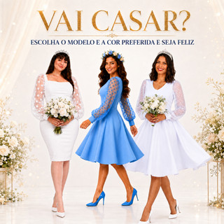 Vestido Branco De Casamento Civil Manga Bolinhas Poá Tule Rodado Godê Festa Azul Claro Vestido de Casamento Cartório