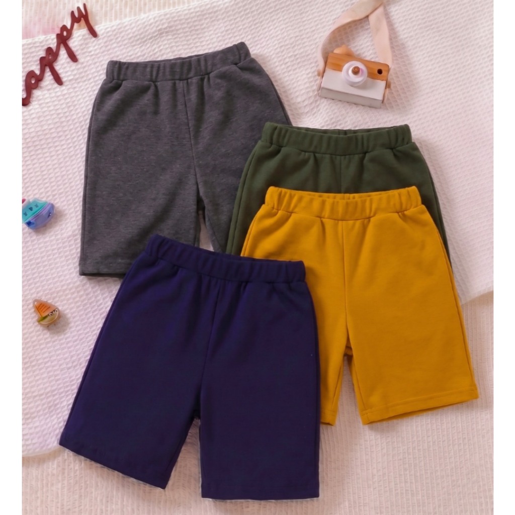 Kit 4 Bermuda Infantil Menino Masculino Verão com Elastico na Cintura Lisa e Estampada 1 ao 16 anos
