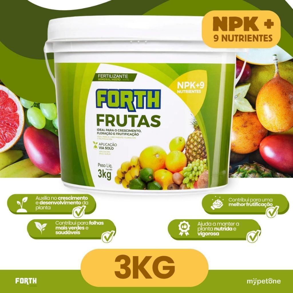 Adubo Fertilizante Forth Frutas 3kg - Floração e Frutificação