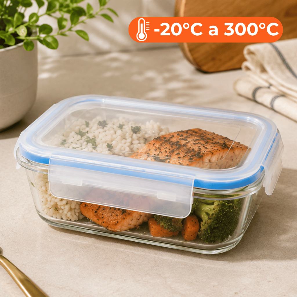 Kit com 6 Marmitas de Vidro Herméticas Potes 640ml — foto 3