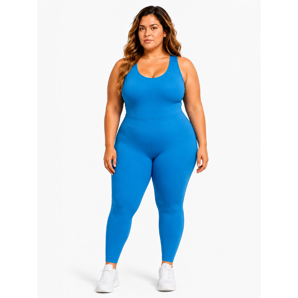 Macacão Longo Plus Size De Academia Feminino Regata Suplex macacao leg Fitness sustentaçao Musculaçao corrida Crossfit
