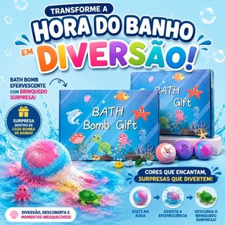 Bomba de Banho Infantil com Brinquedo Surpresa Efervescente Colorida para Crianças Bath Bomb