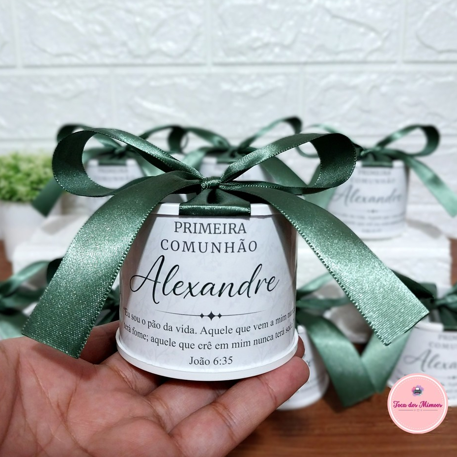 KIT TUBOLATAS PERSONALIZADAS 5X6 cm - PRIMEIRA EUCARISTIA - COMUNHÃO - LEMBRANCINHAS | BATIZADO | CRISMA