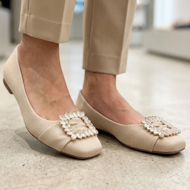 Sapatilha Feminina Mocassim Casual Elegante Bico Quadrado com Fivela Elegante - Promoção !