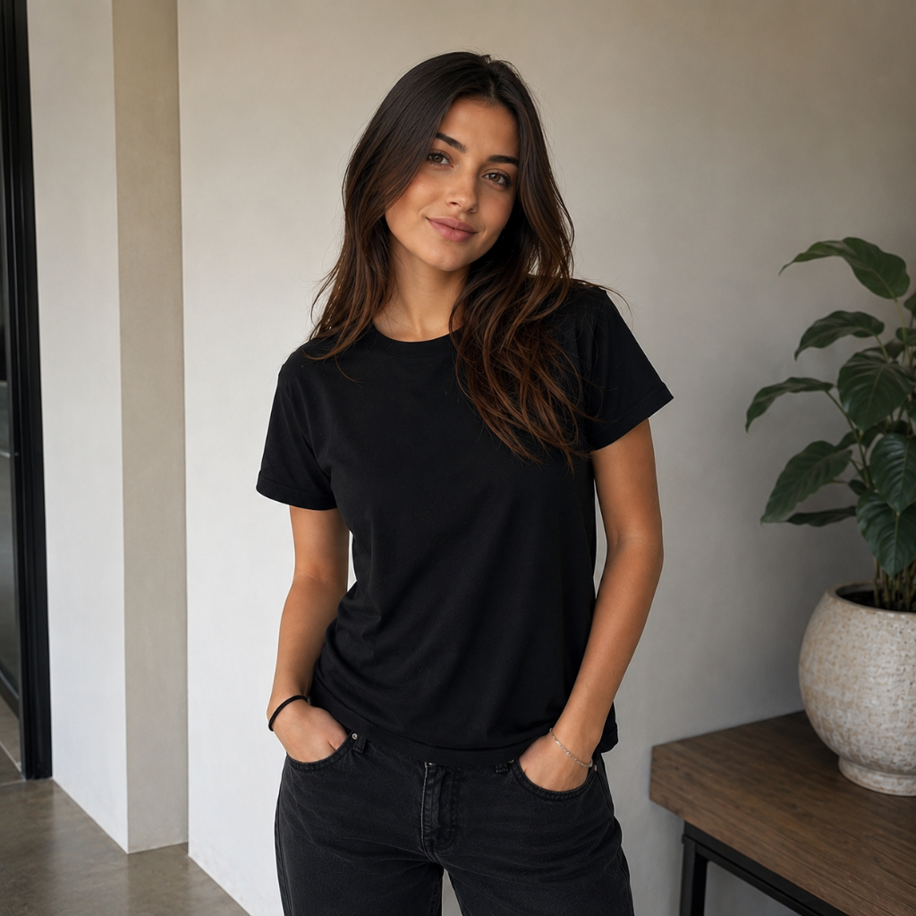 Camiseta Básica Clássica T-Shirt Unissex Gola Redonda Feminina Estilosa Blusa Lisa 100% Algodão Casual Confortável