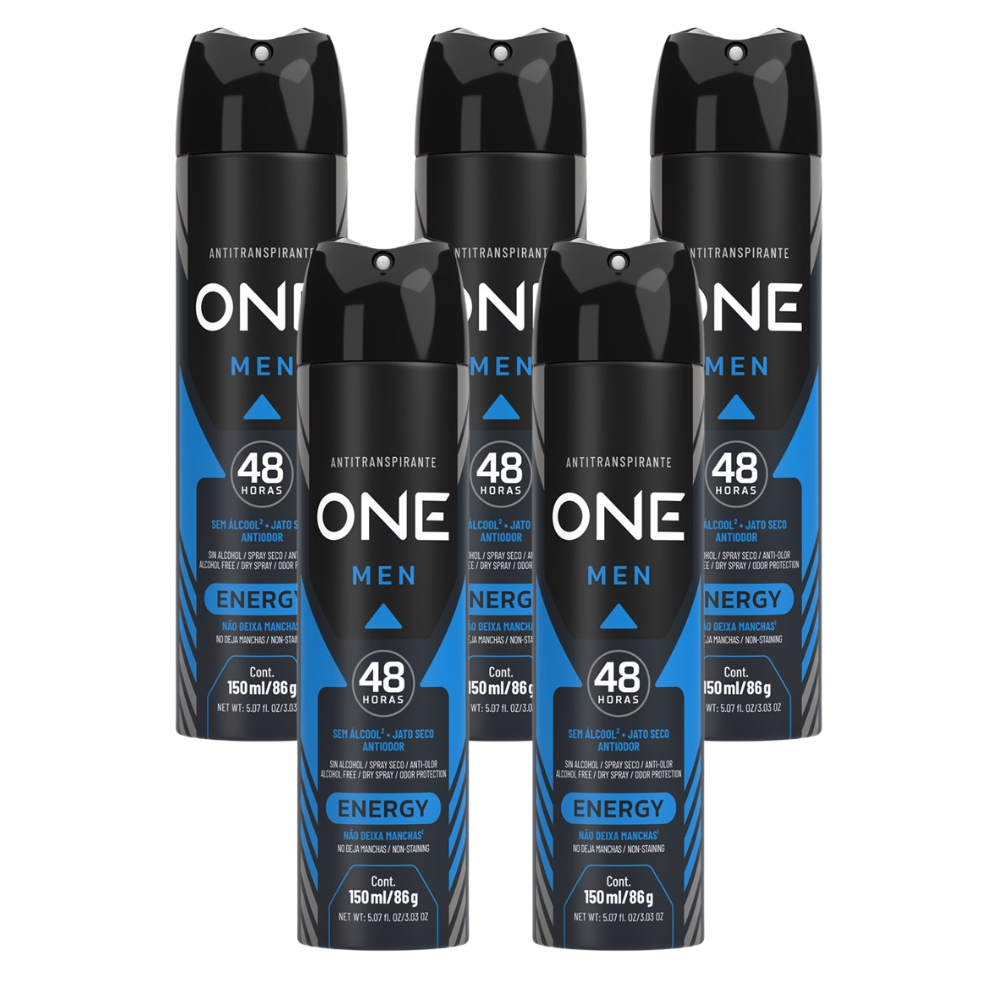 Kit 5 Desodorante Above One Men Energy 150ml